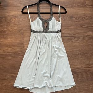 Sky brand pewter grommet gray dress, size medium